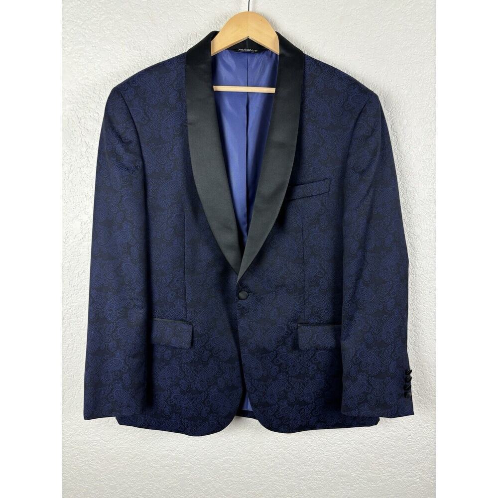 Jos A Bank Paisley Tailored Fit Sport Coat Blue Black Size‎ Medium Western Rodeo